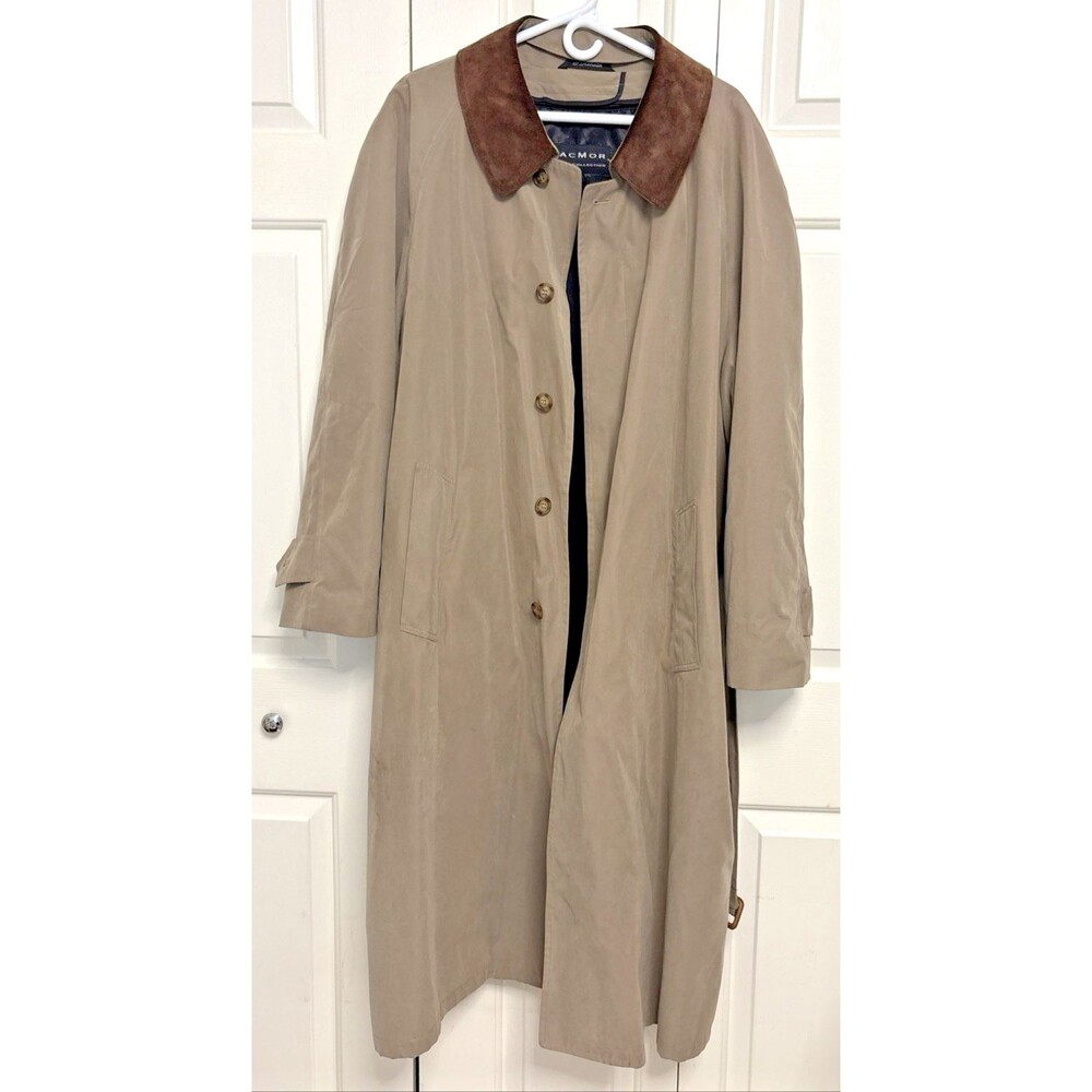 MacMor Private Collection Trench Coat men's size 44 Zip-out lining